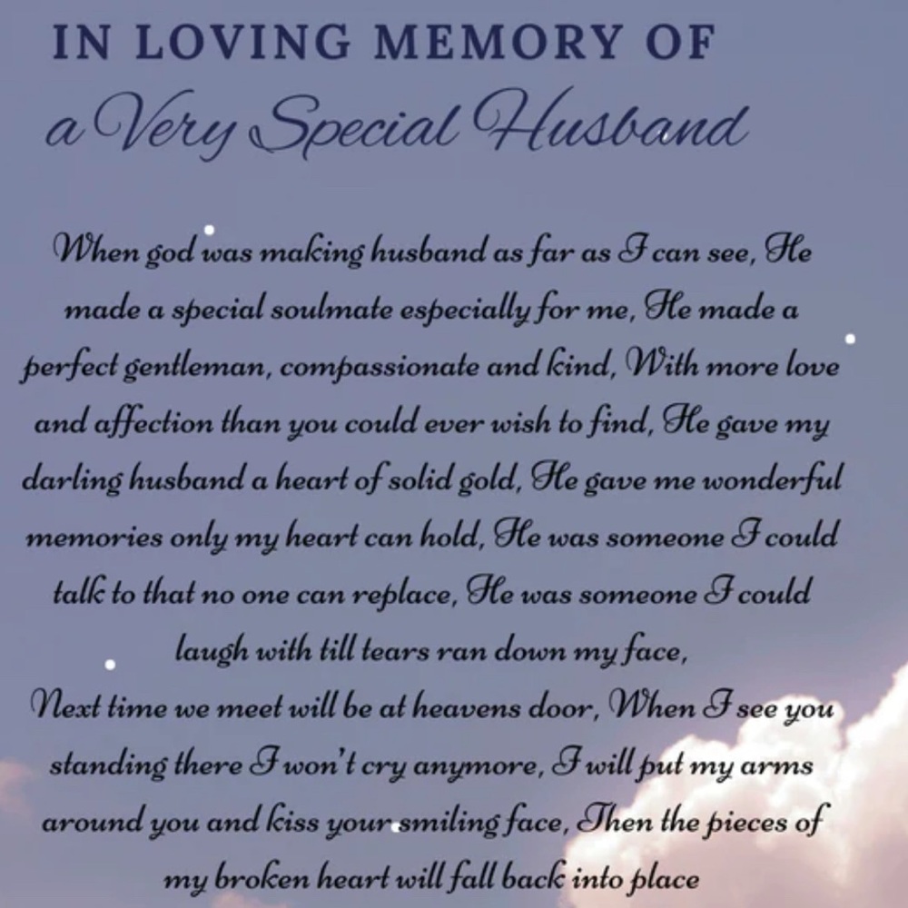 In Loving Memory Of My Beloved Husband